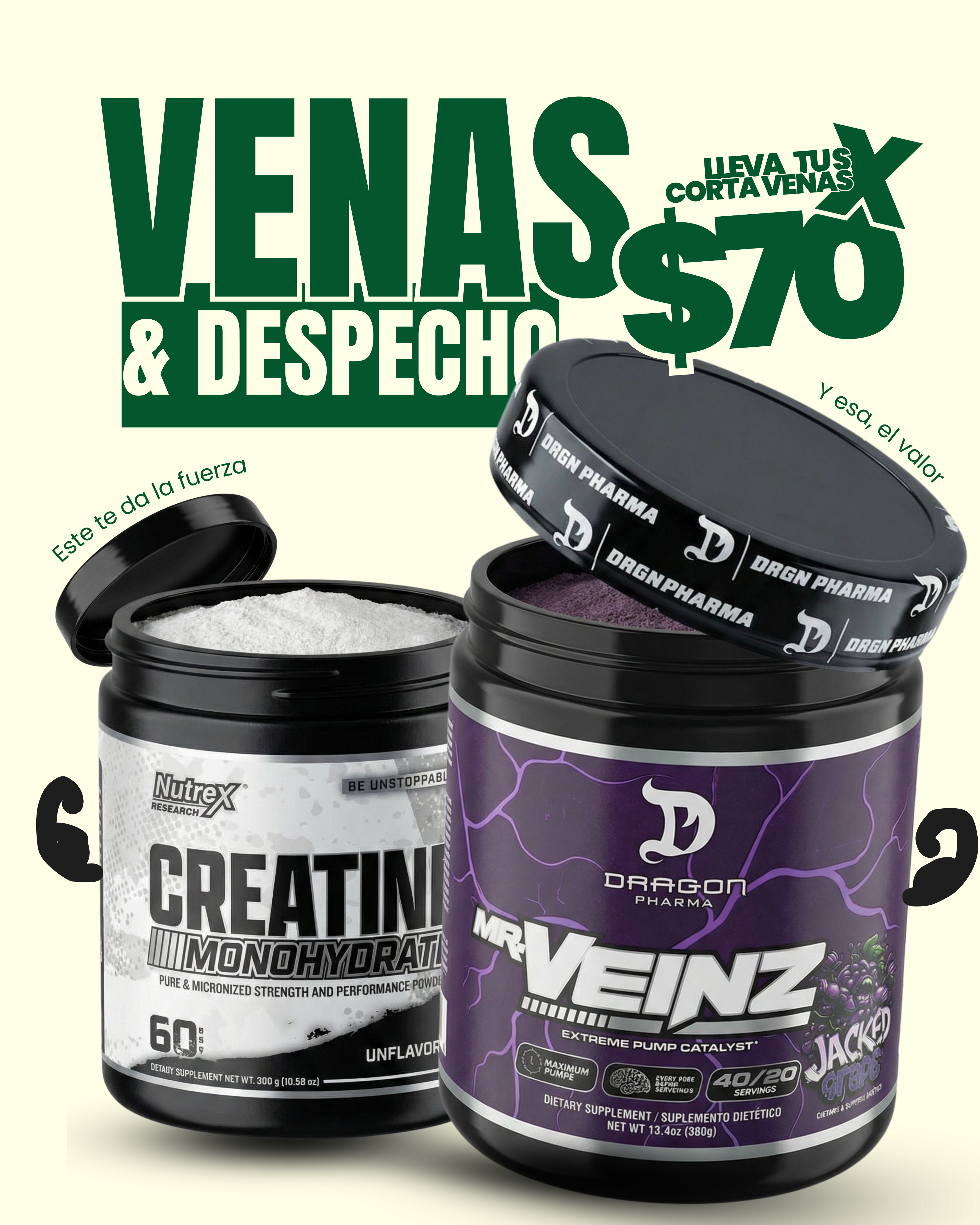 Mr. Veinz (380g) + Creatina Nutrex (300g)
