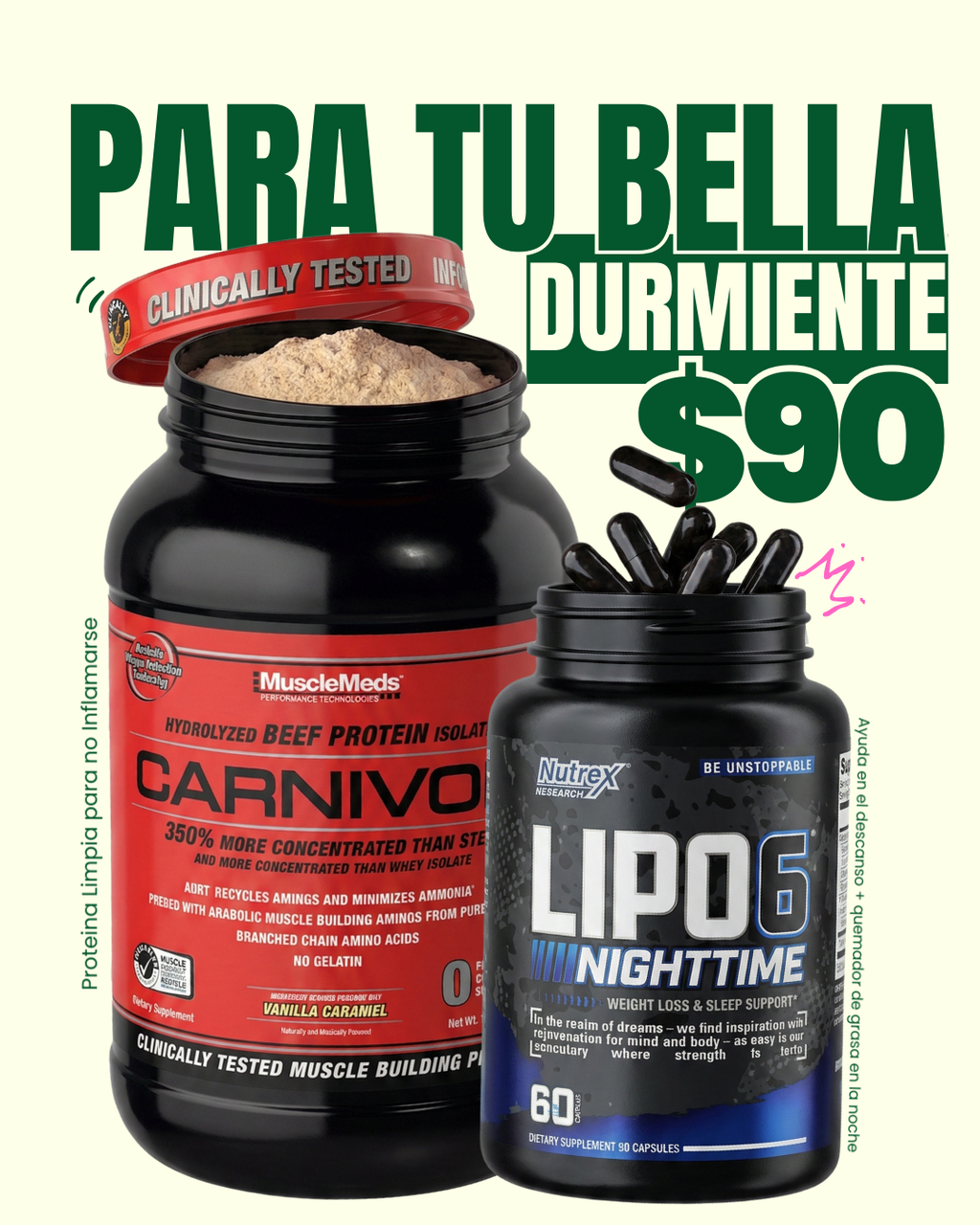 Carnivor ISO (1.95lb) + Lipo 6 Nightime (60 Caps)