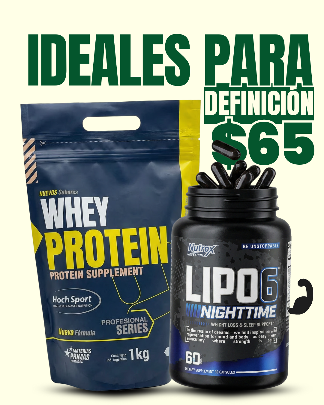 Whey HochSport (1kg) + Lipo 6 Nightime (60 Caps)