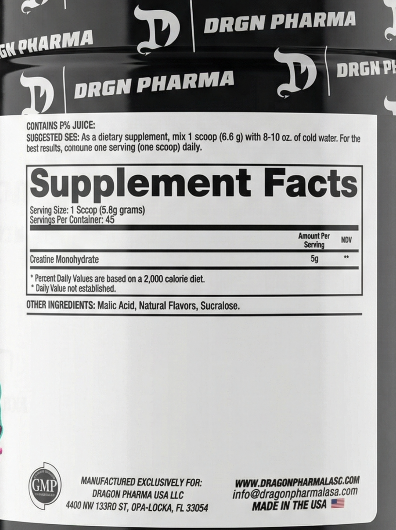 Creatina Saborizada DragonPharma 306g