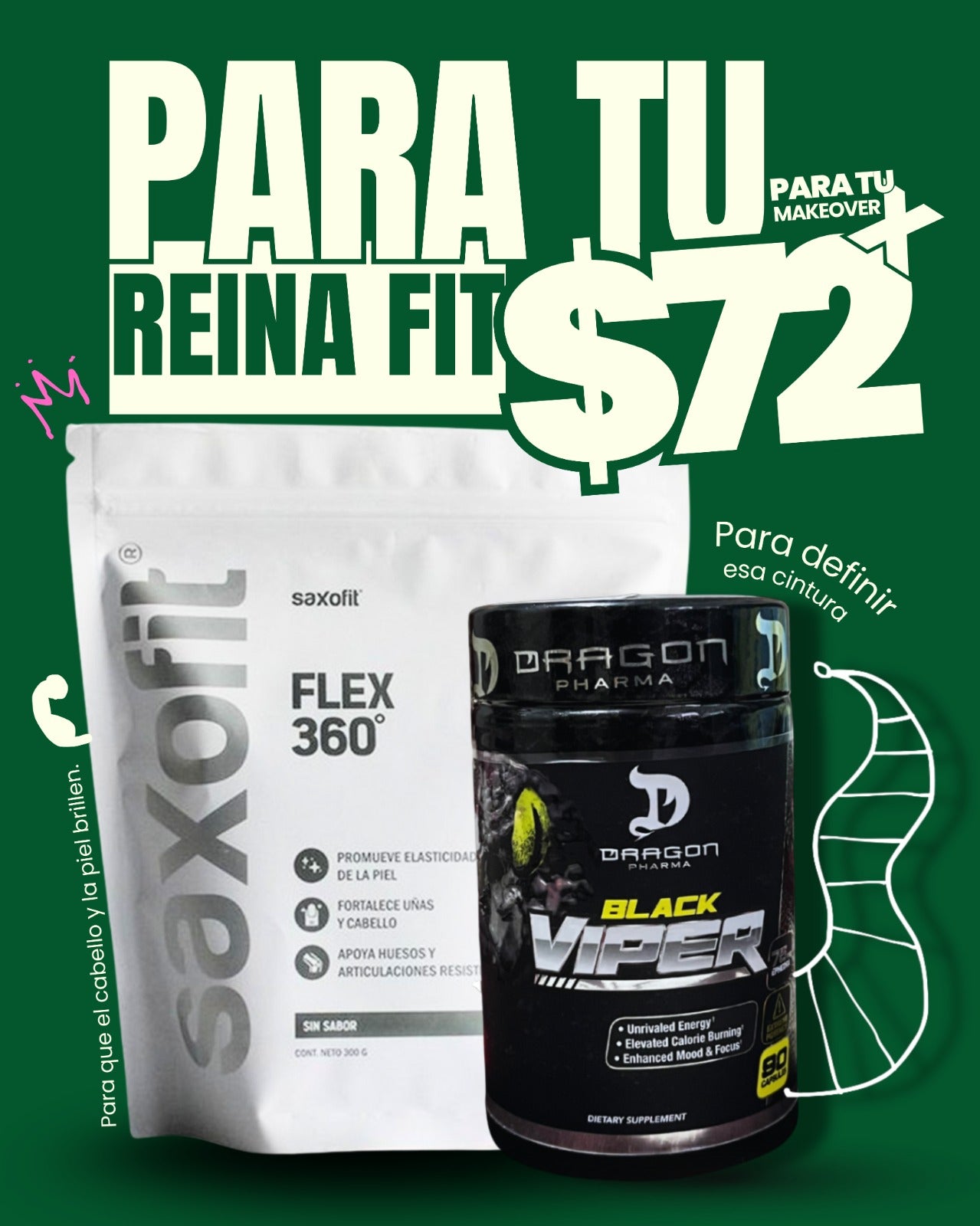 Black Viper (90 caps) + Colágeno (300g)